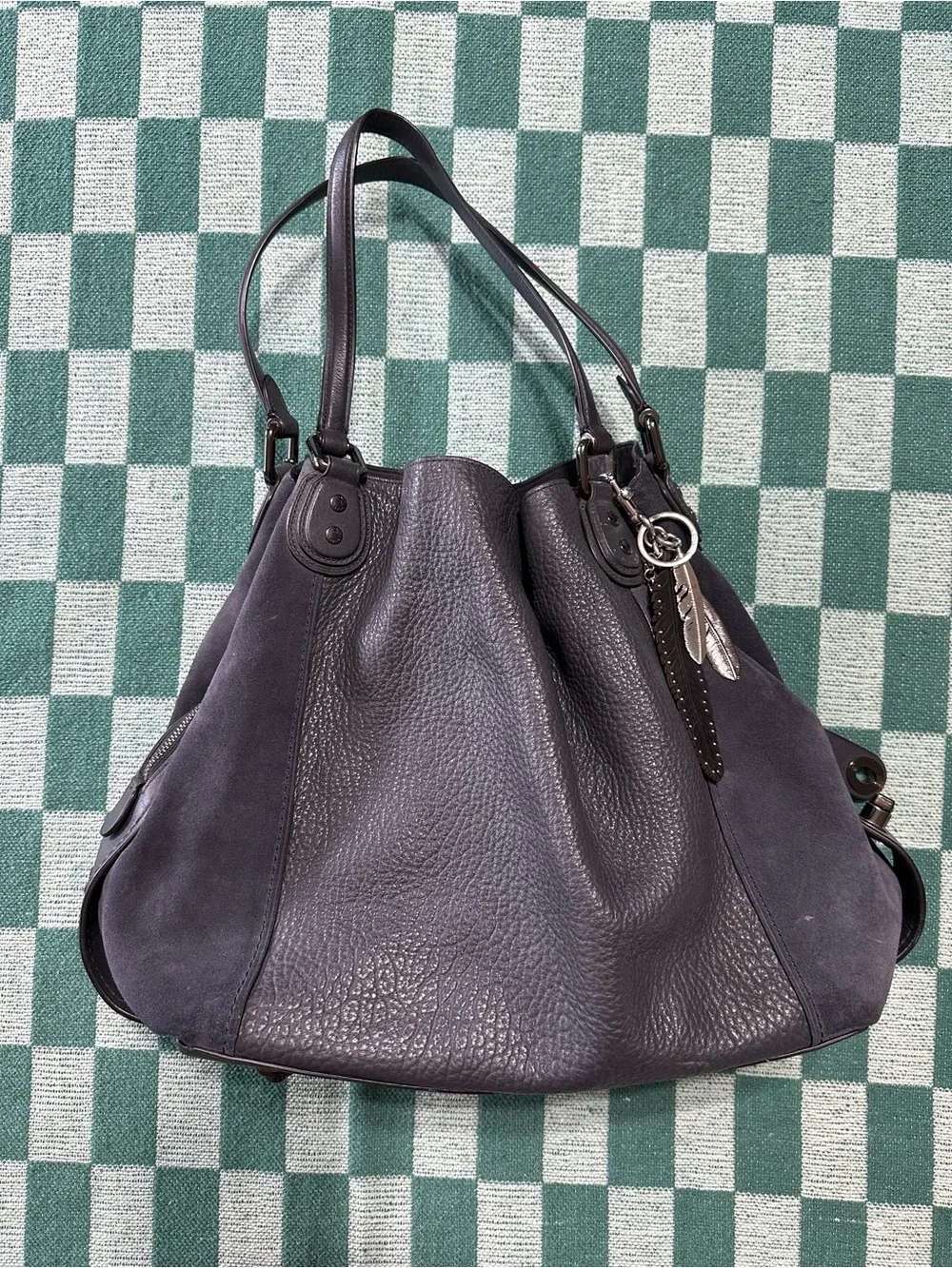 Coach Mixed Leather Edie 42 Shoulder Bag